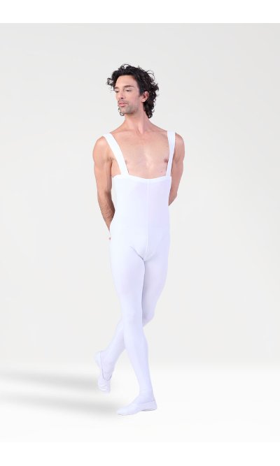 Tuta Lunga con Piede e Bretelle in Lycra