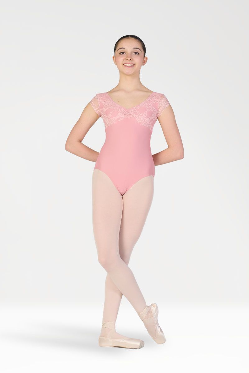Short Sleeves Leotard with Curl