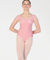 Short Sleeves Leotard with Curl