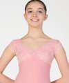 Short Sleeves Leotard with Curl