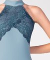 American Neckline Leotard with Lace Inserts