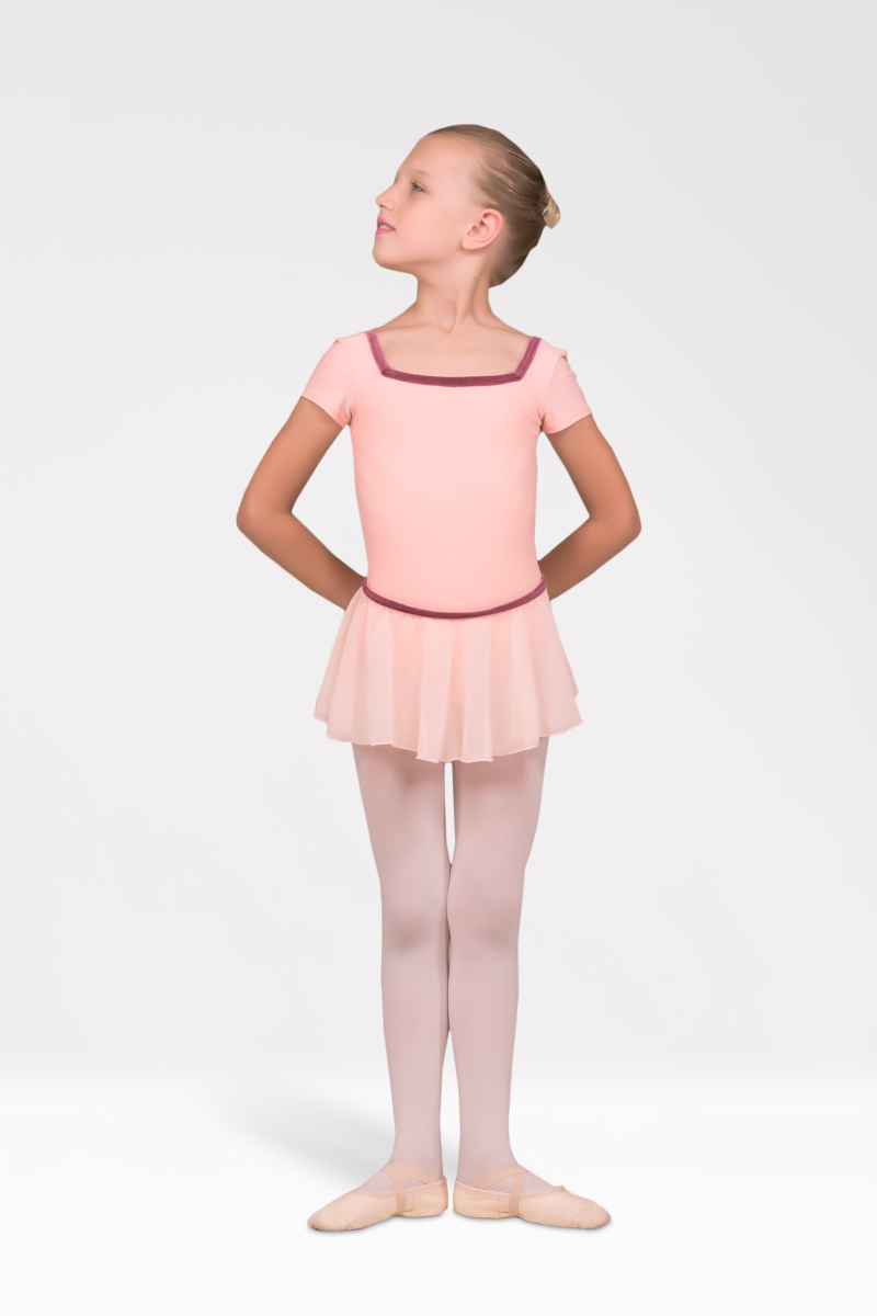 Leotard with Skirt and Square Neckline