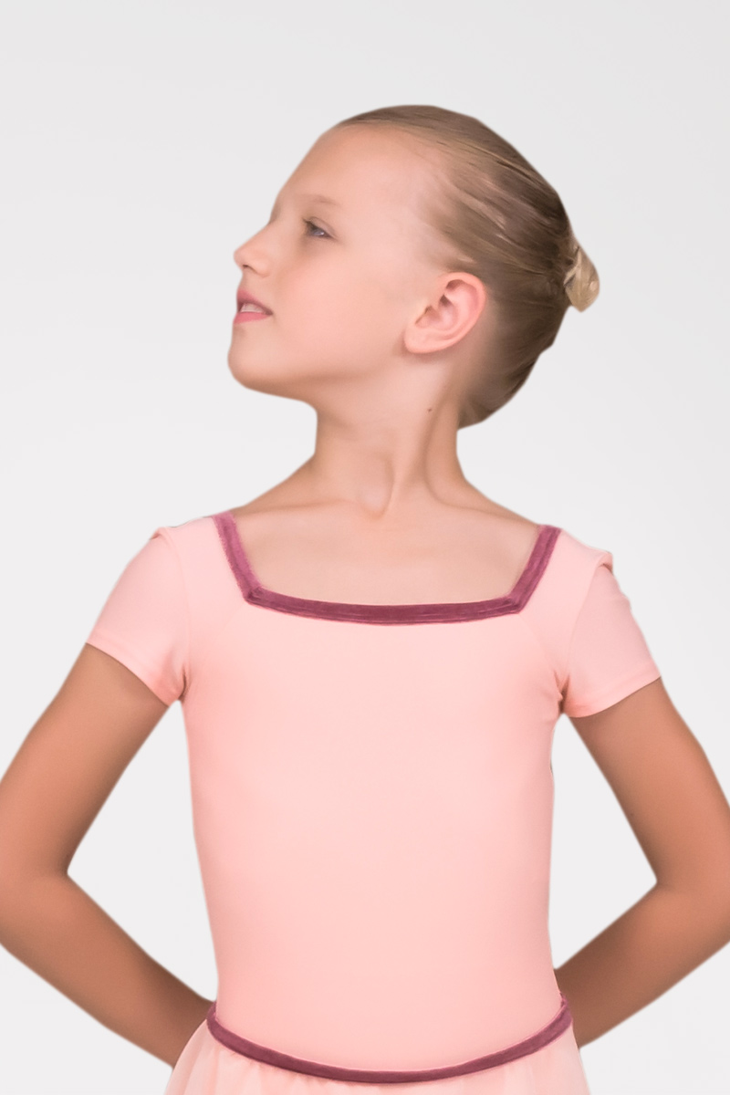 Leotard with Skirt and Square Neckline