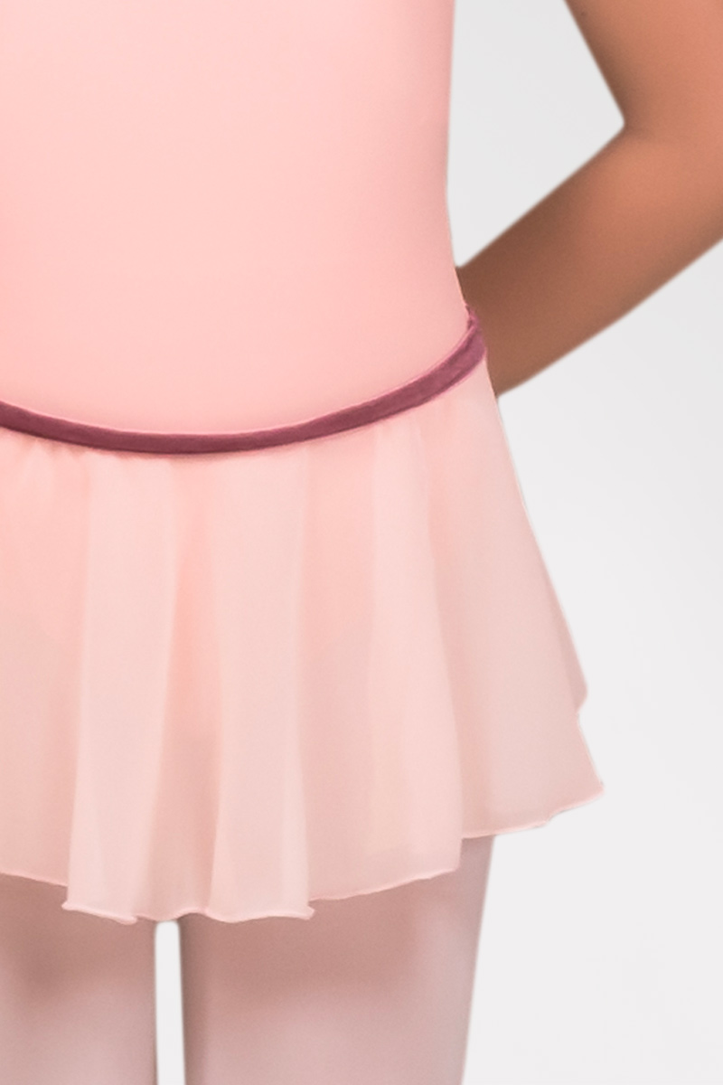 Leotard with Skirt and Square Neckline