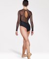 Long Sleeve Leotard with Velvet Trims