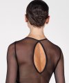 Long Sleeve Leotard with Velvet Trims