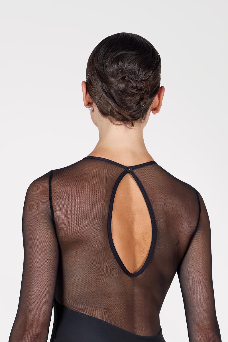 Long Sleeve Leotard with Velvet Trims
