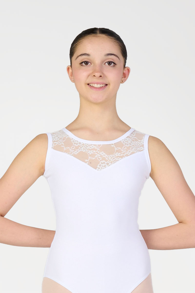 Tank Leotard with Lace Inserts
