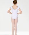Short Sleeve Leotard with Boat Neckline