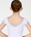 Short Sleeve Leotard with Boat Neckline