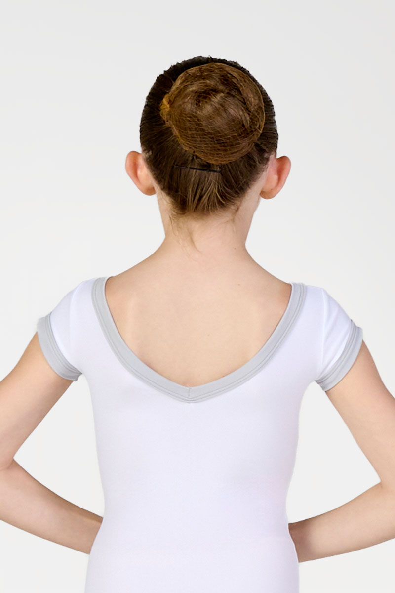 Short Sleeve Leotard with Boat Neckline