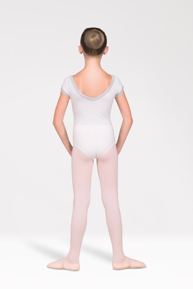 Short Sleeve Leotard with Boat Neckline