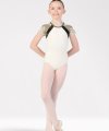 Short Sleeves Leotard with Inserts