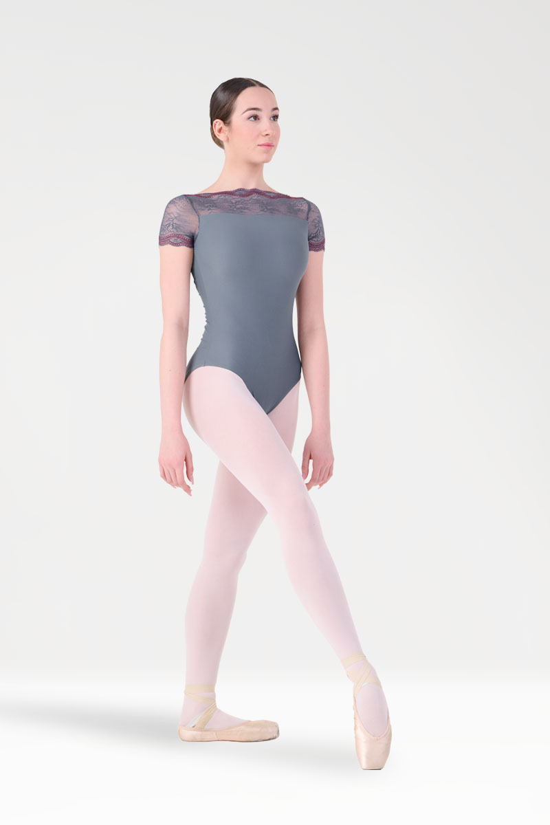 Body con Manica Corta e Inserto in Pizzo