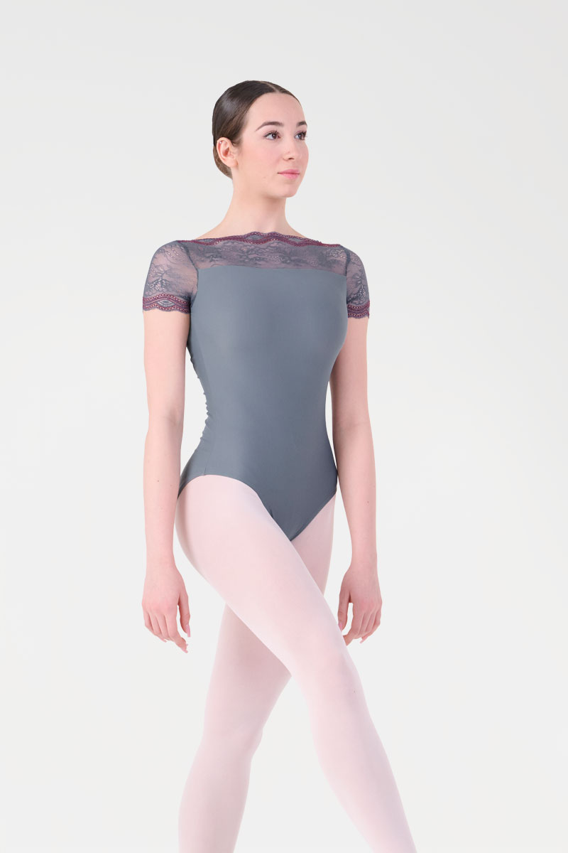 Body con Manica Corta e Inserto in Pizzo