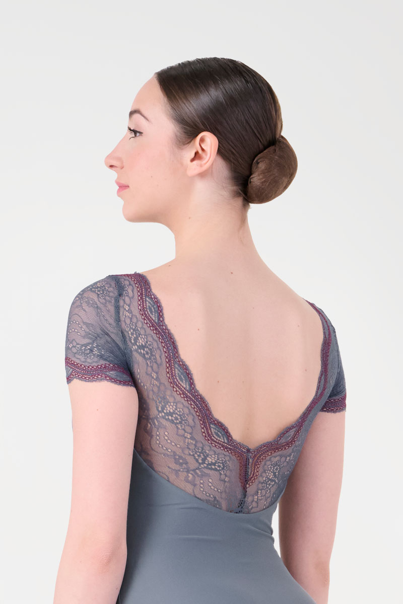 Body con Manica Corta e Inserto in Pizzo