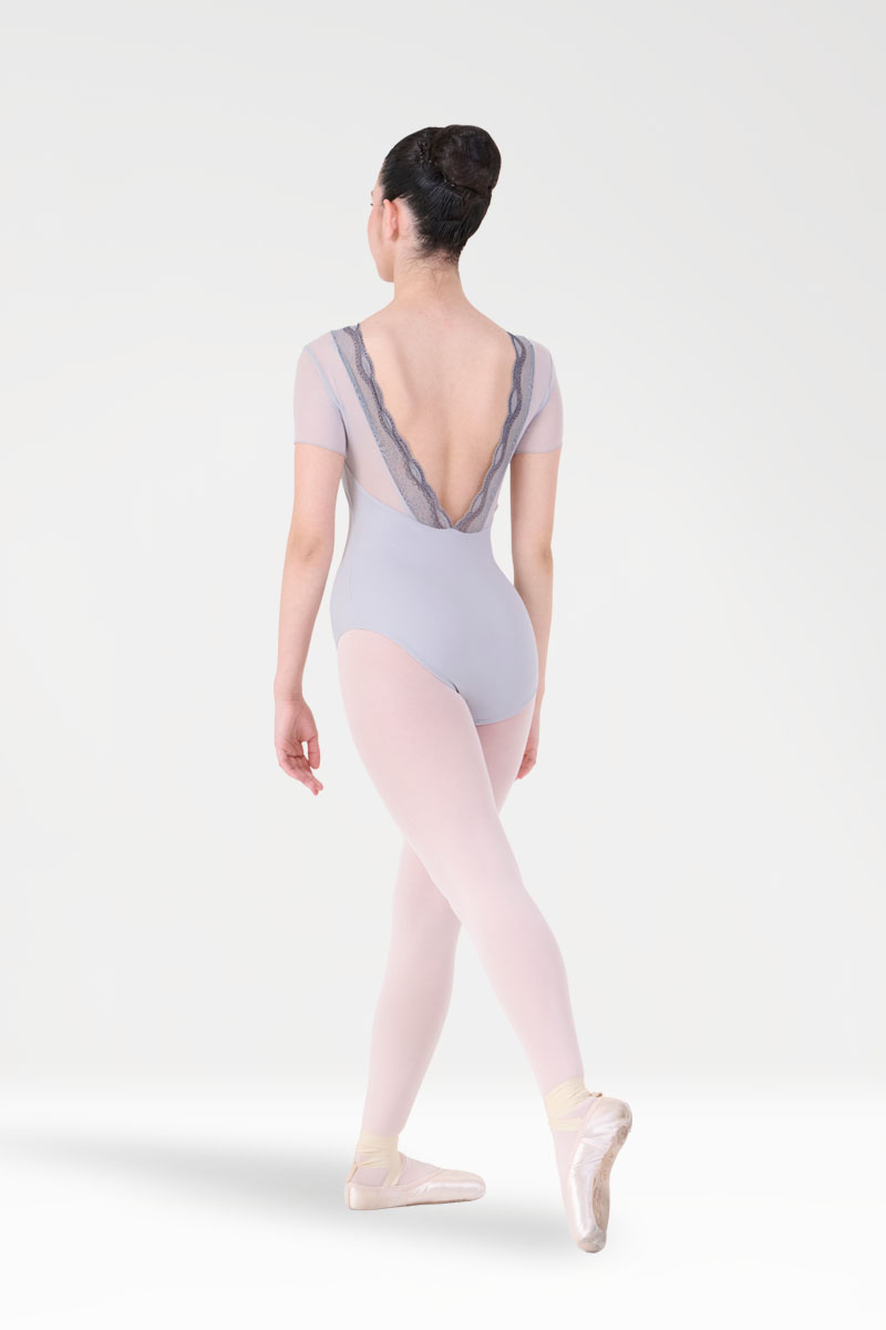 Body con Manica Corta e Inserto in Pizzo