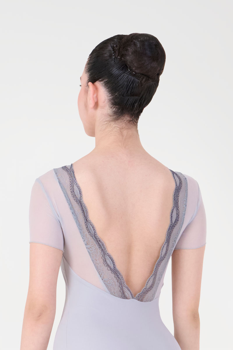Body con Manica Corta e Inserto in Pizzo