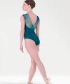 Body a Giro Manica con Scollo a V e Inserto in Pizzo