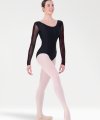 Body con Manica Lunga e Inserto in Pizzo