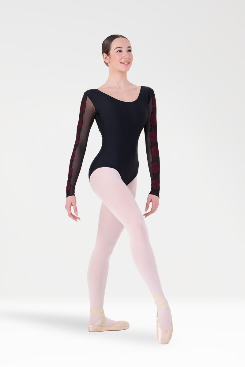 Body con Manica Lunga e Inserto in Pizzo