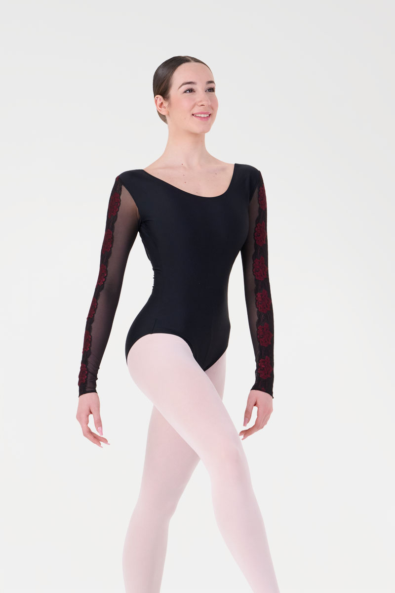 Body con Manica Lunga e Inserto in Pizzo