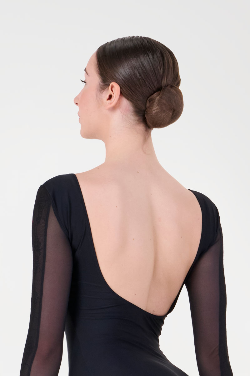 Body con Manica Lunga e Inserto in Pizzo
