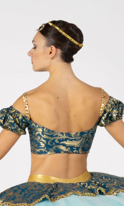 Top Damascato con Manica Corta