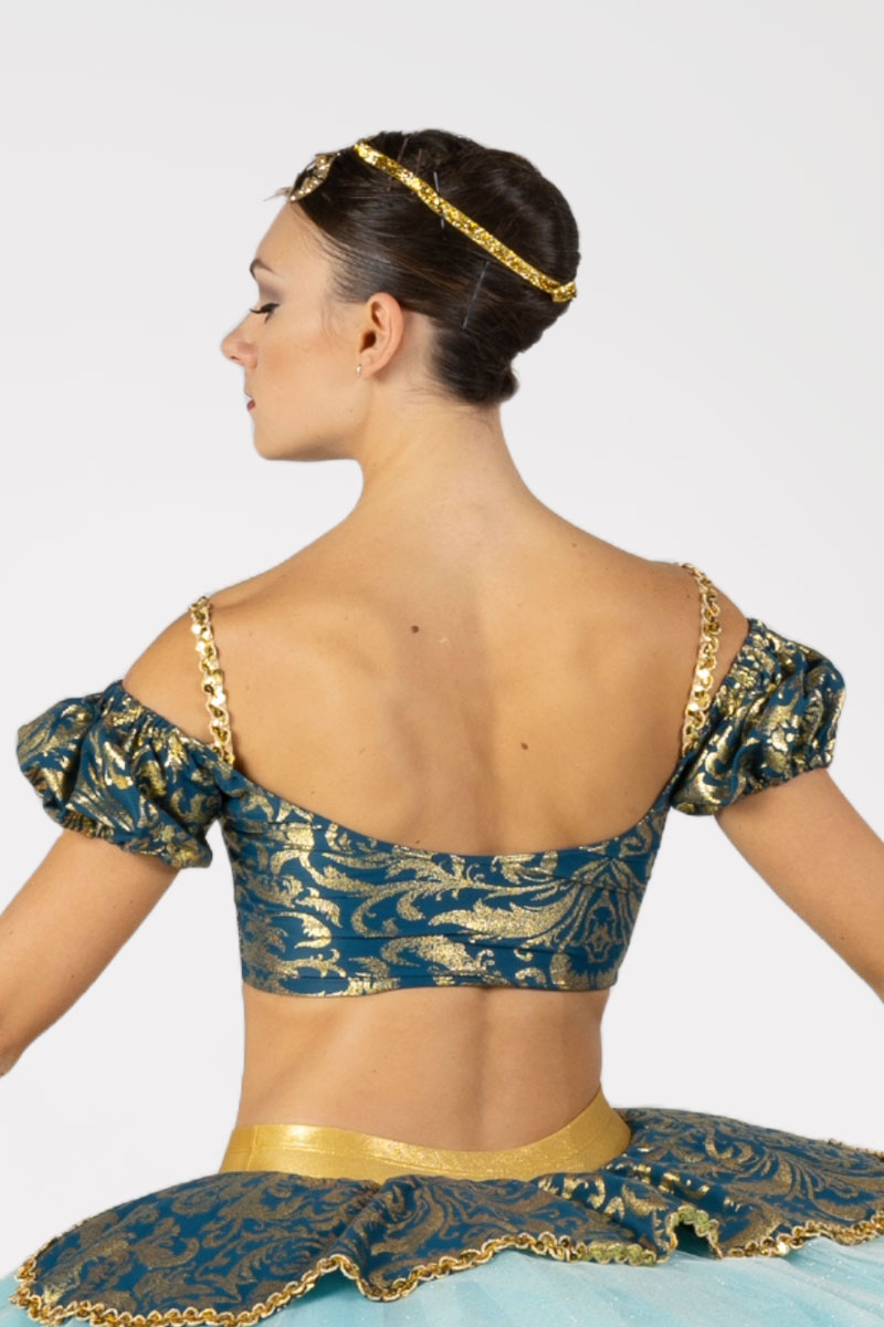 Top Damascato con Manica Corta
