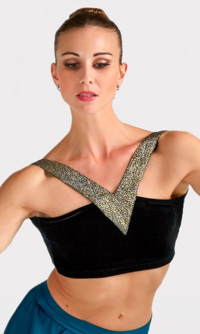 Top con Scollo a V Glitter