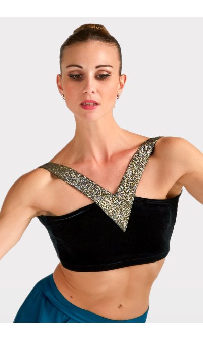 Top con Scollo a V Glitter