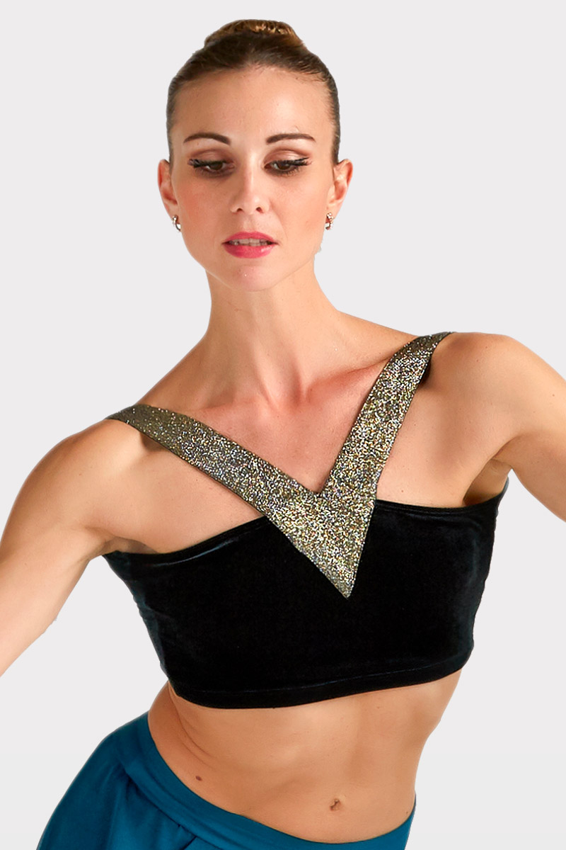 Top con Scollo a V Glitter