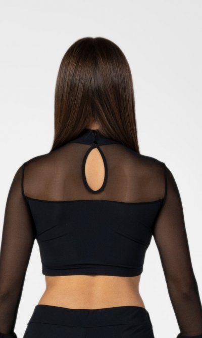 Top con Manica in Rete con Rouche