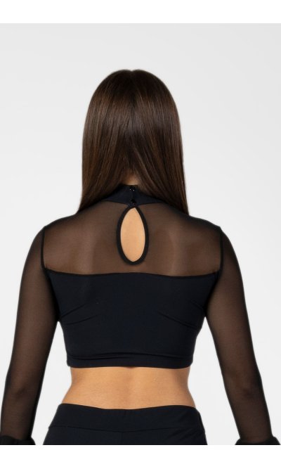 Top con Manica in Rete con Rouche