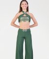 Pantaloni Lunghi e Svasati con Fiocco