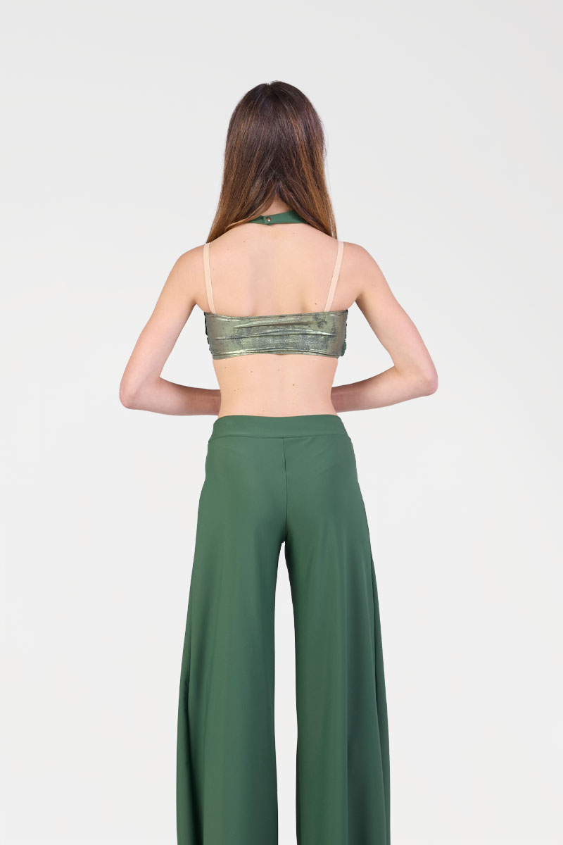 Pantaloni Lunghi e Svasati con Fiocco