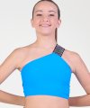 Top Monospalla con Fascia Glitterata