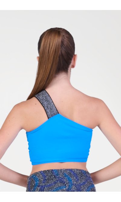 Top Monospalla con Fascia Glitterata