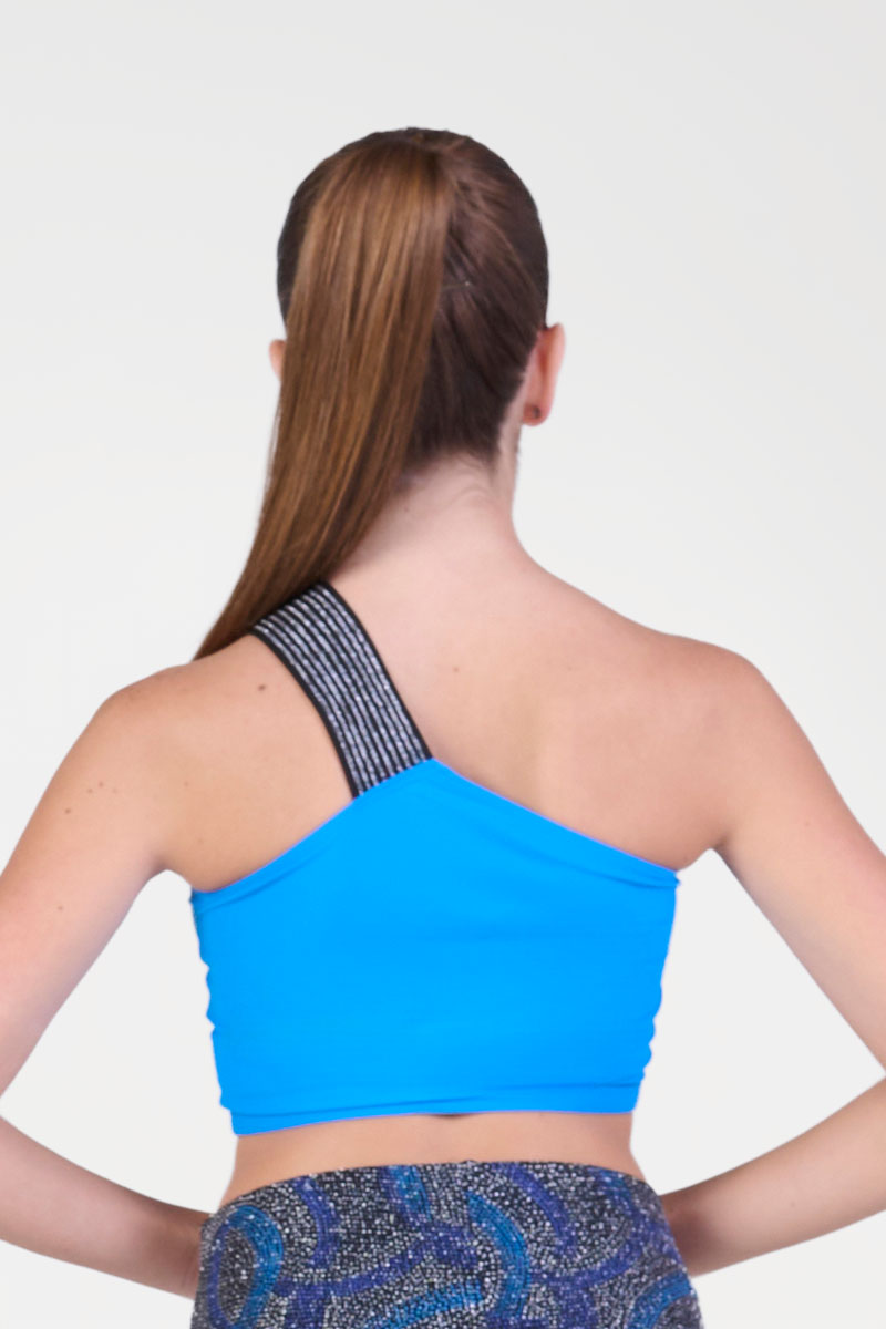 Top Monospalla con Fascia Glitterata