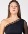 Top Asimmetrico con Manica in Rete