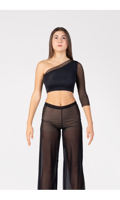 Top Asimmetrico con Manica in Rete