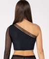 Top Asimmetrico con Manica in Rete