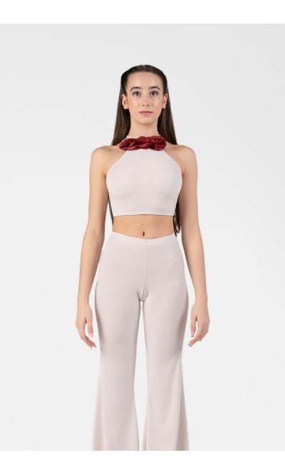 Top con Rose allo Scollo