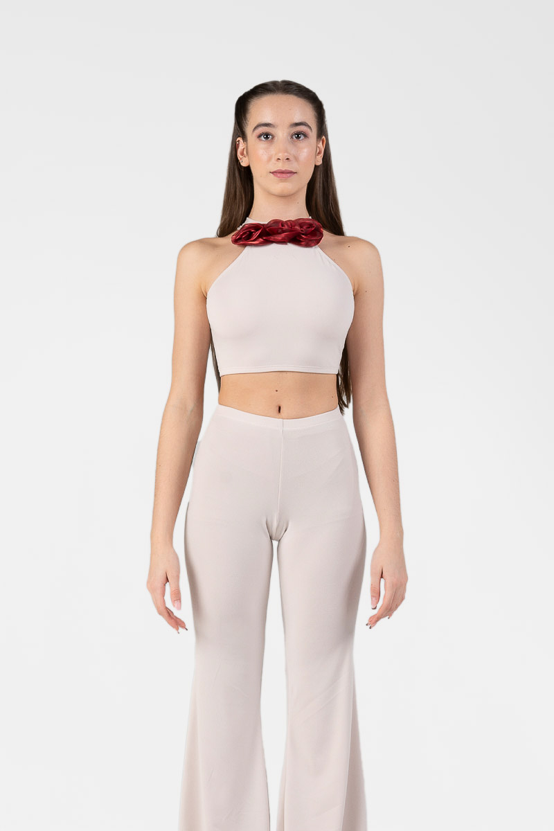 Top con Rose allo Scollo