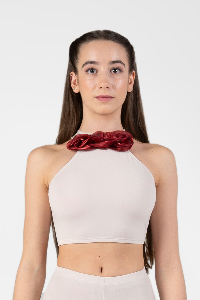 Top con Rose allo Scollo