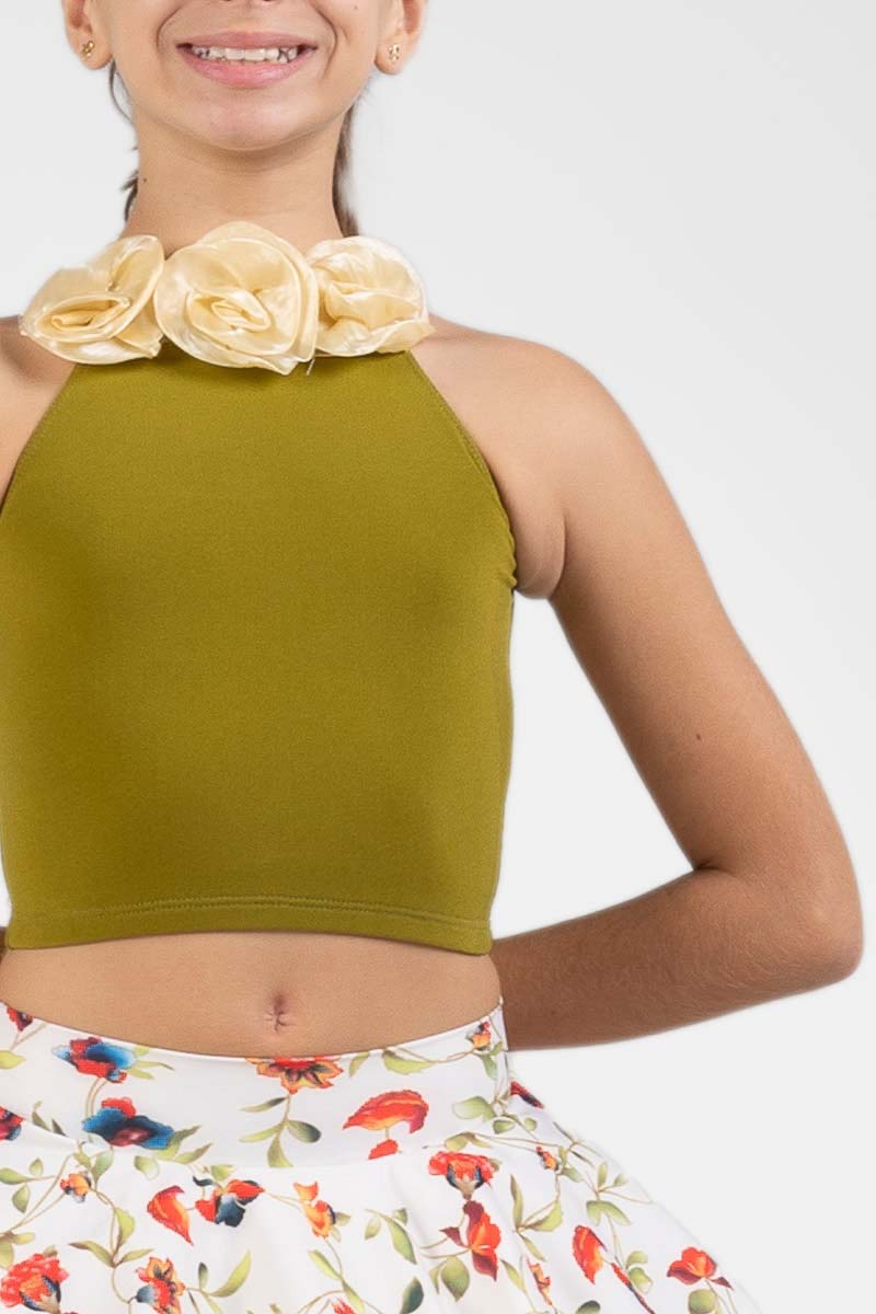 Top con Rose allo Scollo