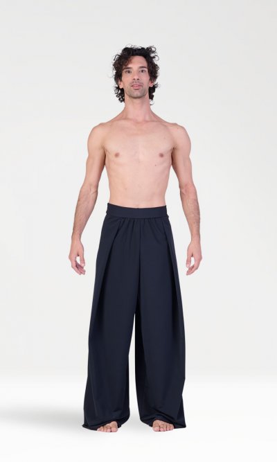 Pantaloni Larghi con Pieghe Laterali