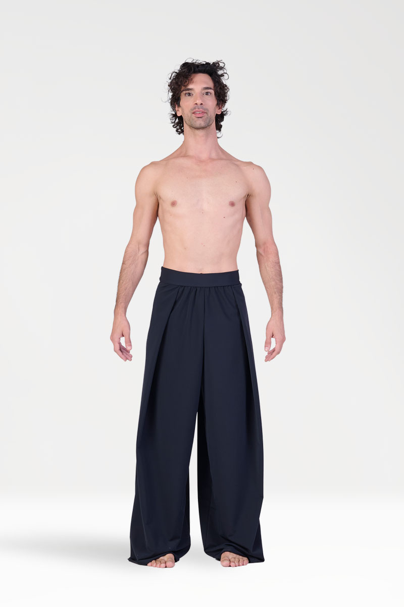 Pantaloni Larghi con Pieghe Laterali