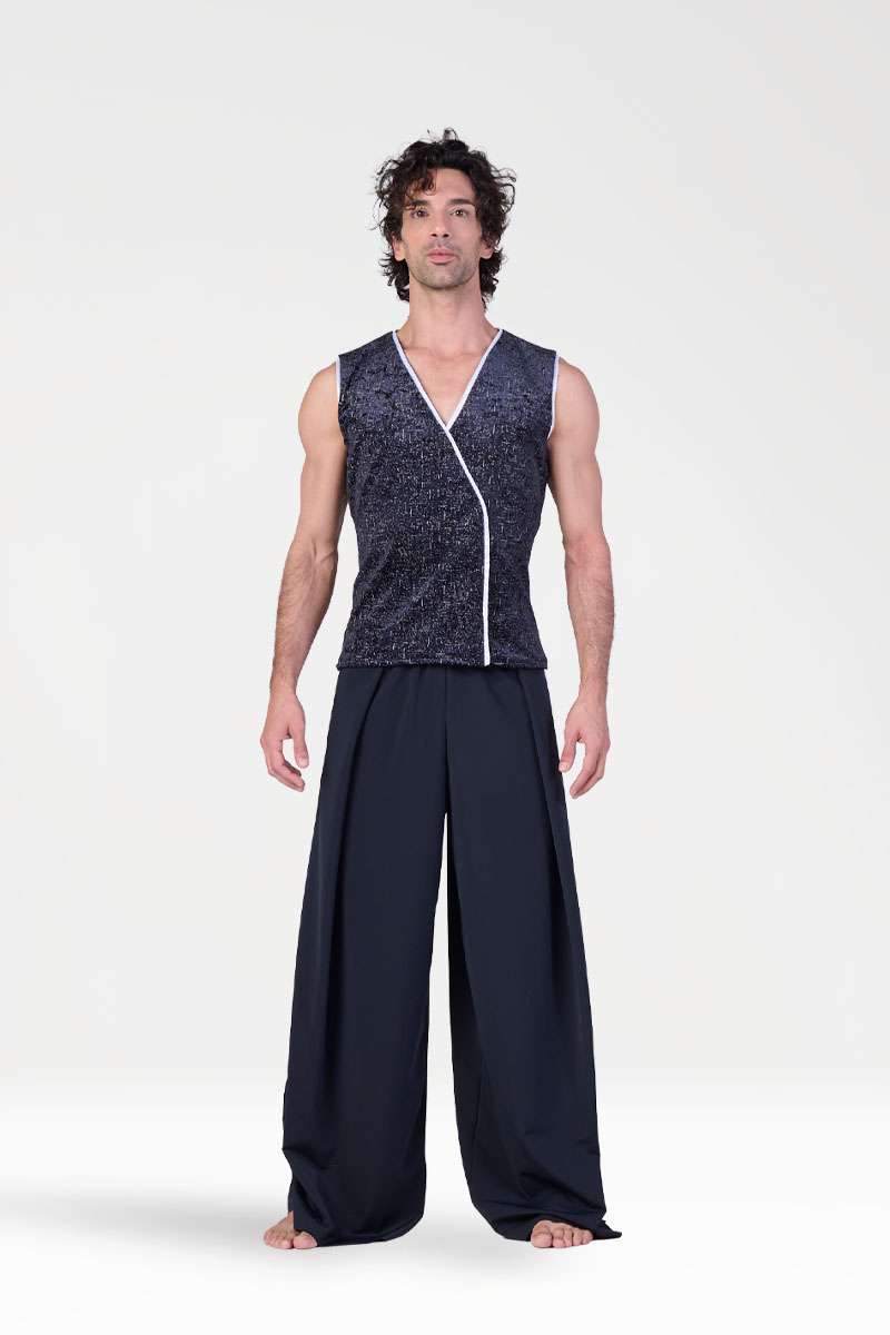 Pantaloni Larghi con Pieghe Laterali
