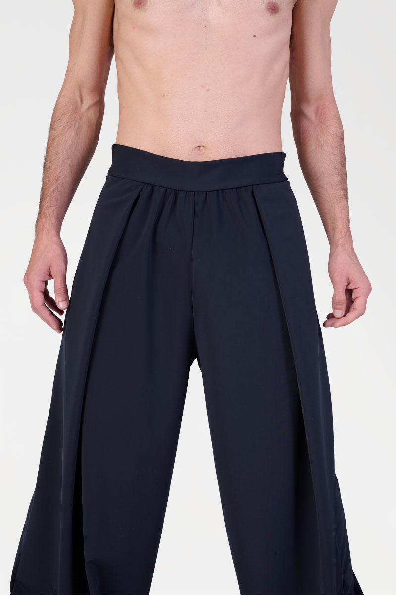 Pantaloni Larghi con Pieghe Laterali